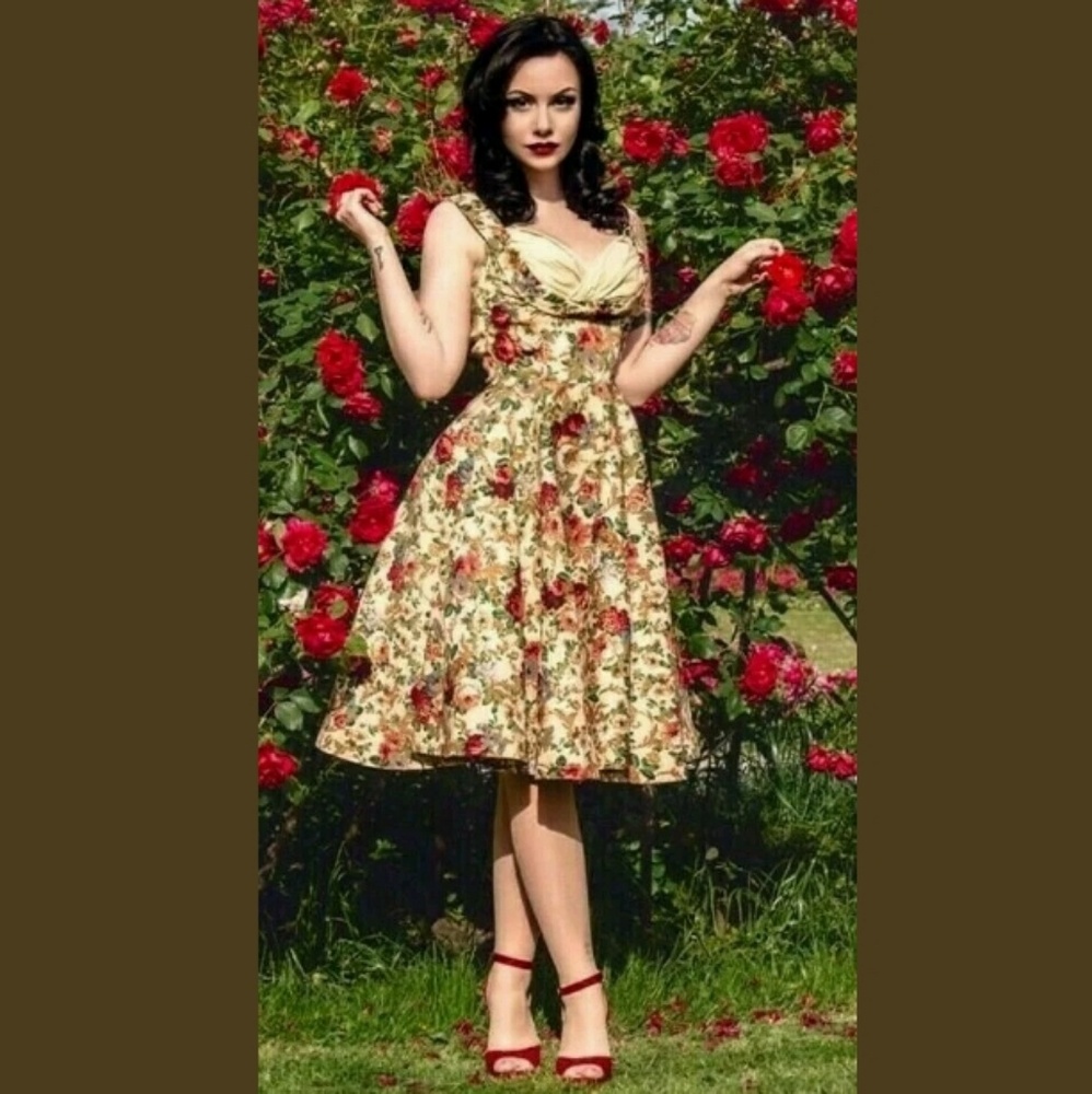 LINDY BOP Floral Dress, Retro, Vintage, Size Small